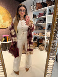 Completo maglia e pantalone con colletto a contrasto