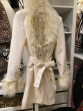 Cappotto panna con pelo