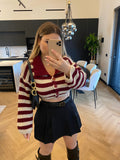 Maglione a righe bordeaux