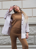 Completo basic maglia e pantalone Camel