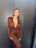 Tuta con gioiello brown
