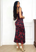 Abito nero con rose