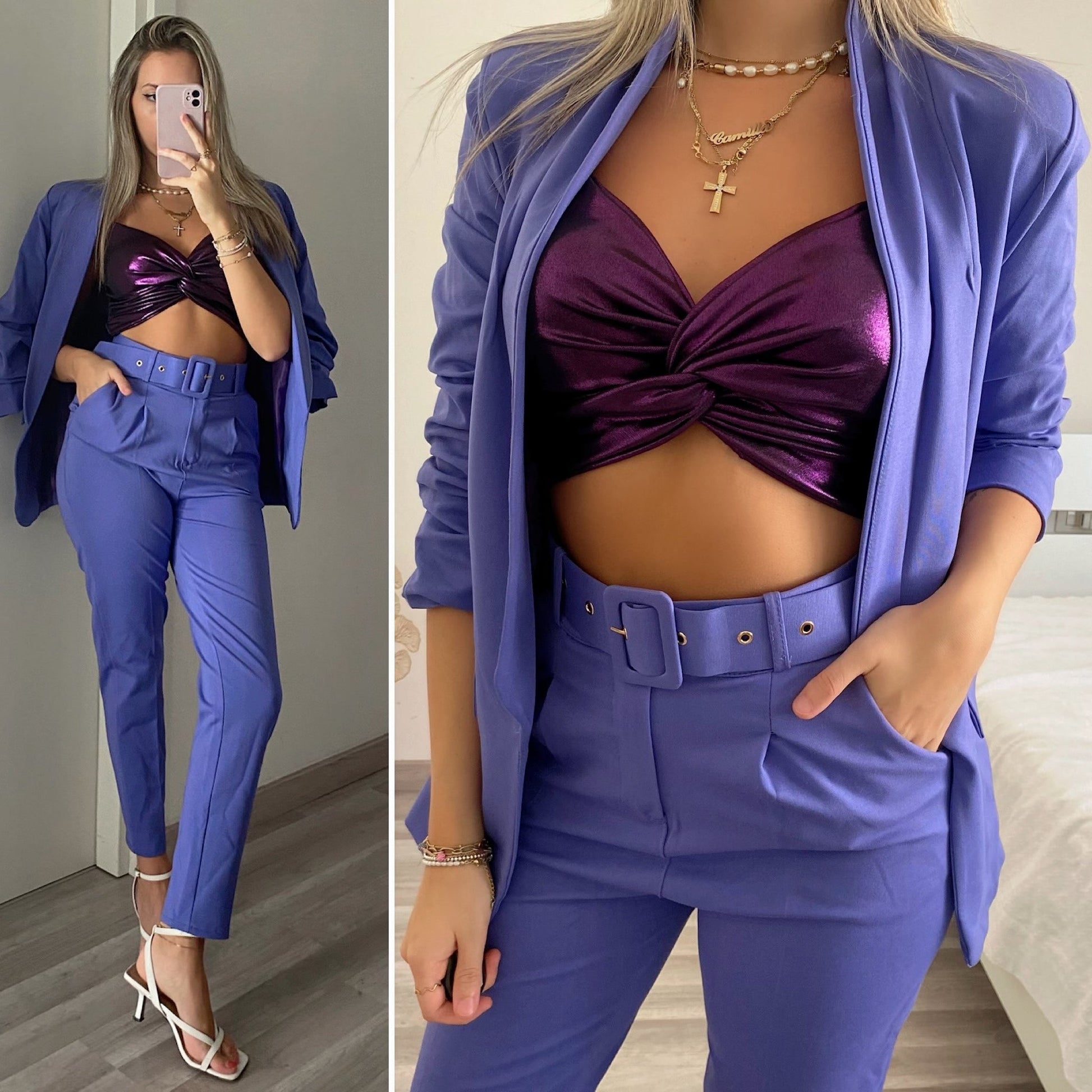 Completo giacca e pantalone glicine