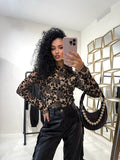 Maglia con ricamo fiori