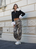 Pantalone cargo military beige