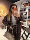 Camicia sfumatura marrone con canotta inclusa