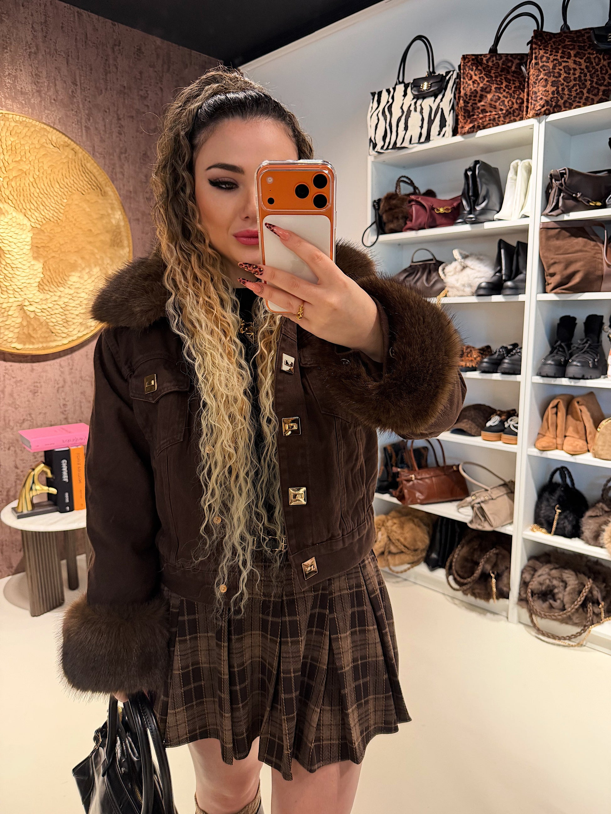 Giacca Denim Luxury Fur