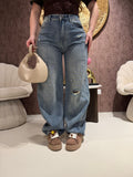 Jeans con Strappi e elastico