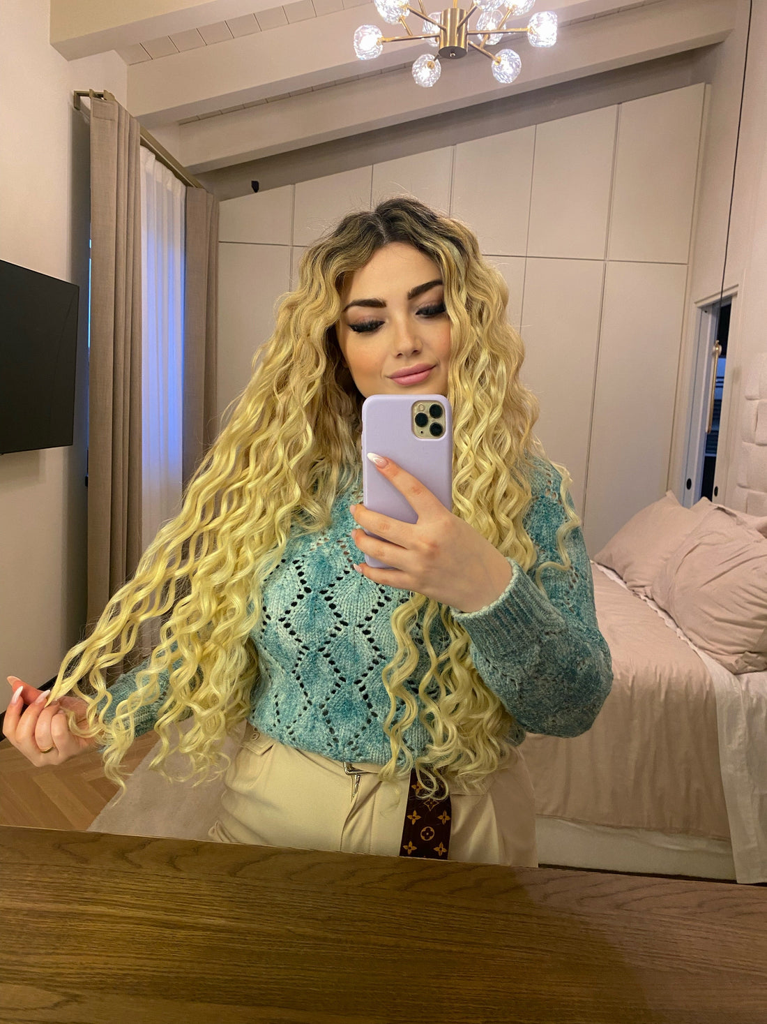 Clip Extension onde morbide biondo platino