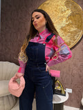 Salopette Denim Wide Leg con Spalline