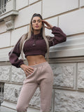 Felpa crop choco con lacci