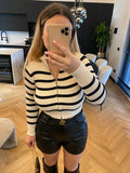 Maglione a righe con zip