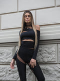 Maglia nera con spacchi