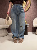 Jeans con Strappi e elastico