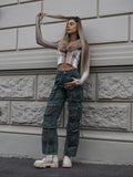 Cargo maxi con tasconi jeans macchiato
