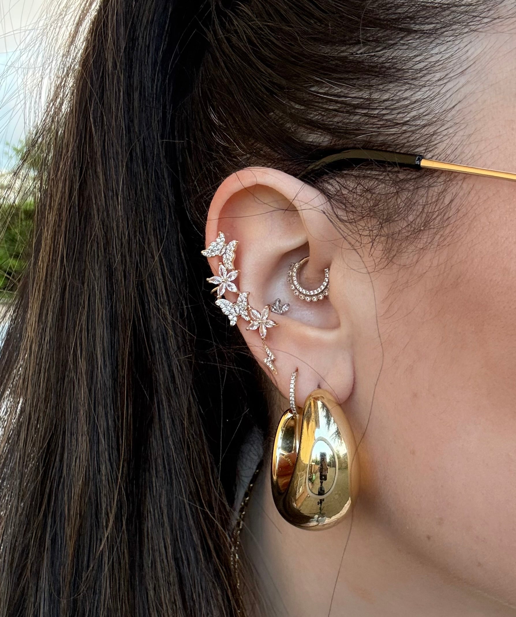 Ear cuff farfalle oro
