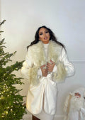 Cappotto panna con pelo