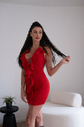Abito rosso con Rouches