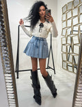 Gonna in denim con pieghe