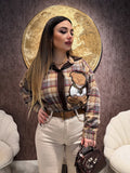 Camicia a quadri con teddy in rilievo