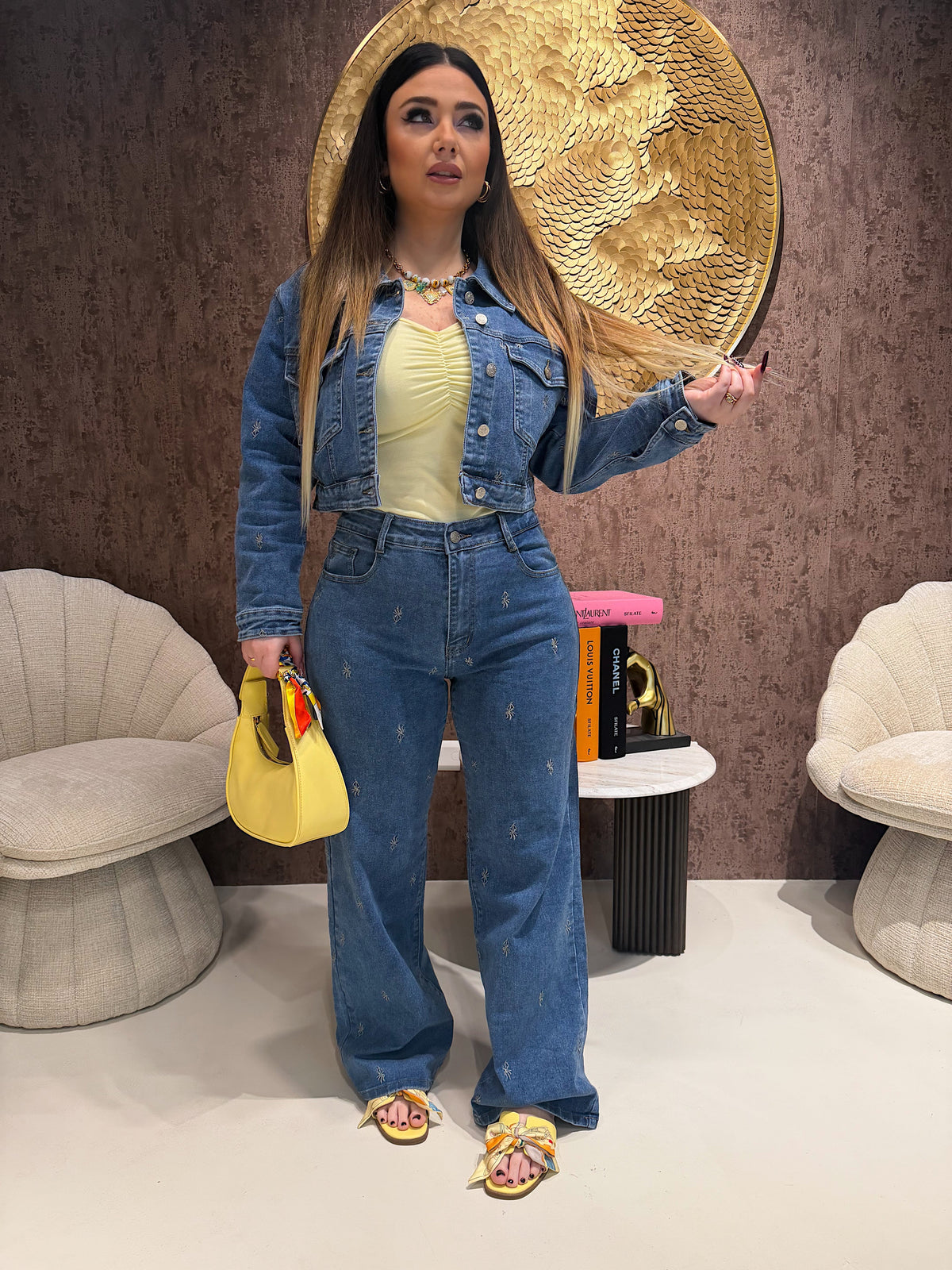 Completo Denim Flower