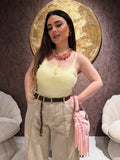 Top Lace Basic con bottoncini