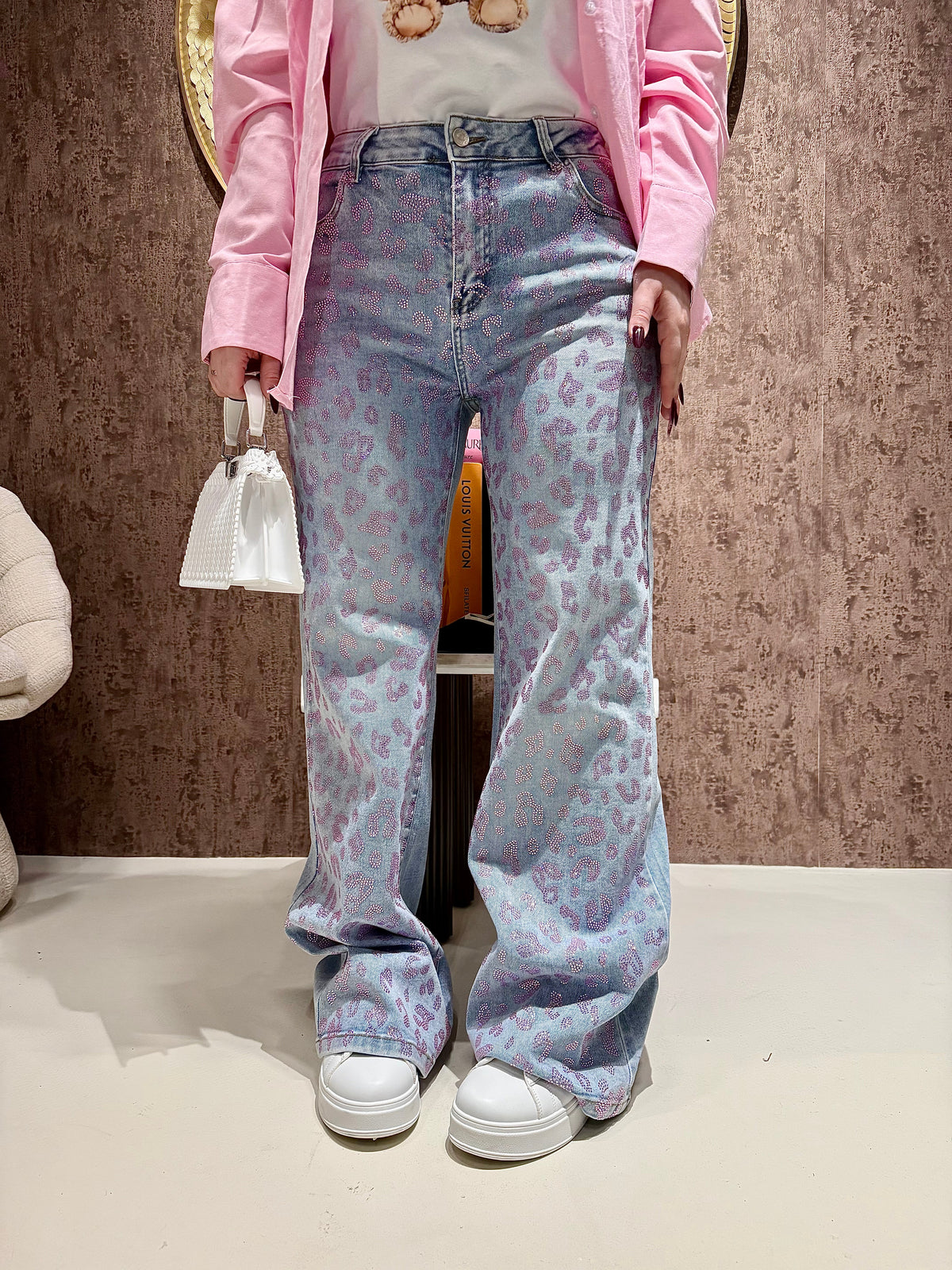 Jeans Leopard Soft Pink
