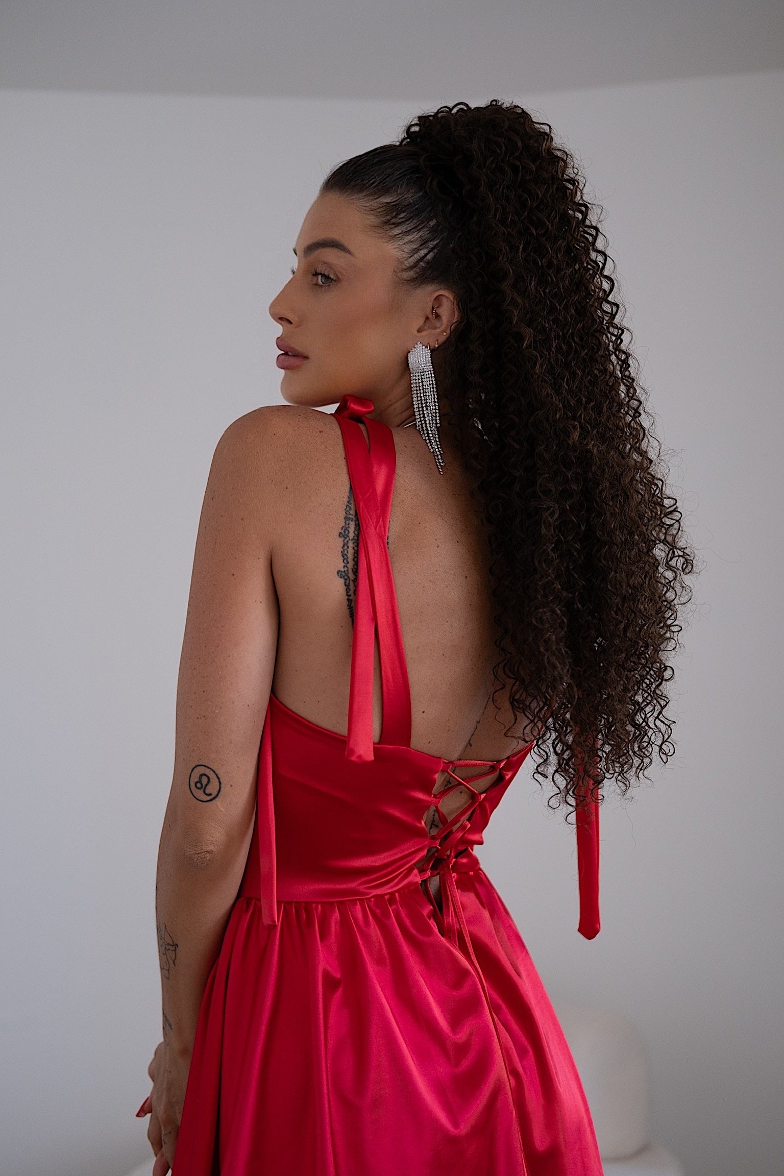 Coda #6 Riccio afro con coulisse castano naturale