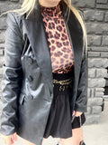 Blazer in ecopelle doppio petto