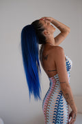 Coda #t1b/blu liscia con Coulisse Nero/Blu Degradè
