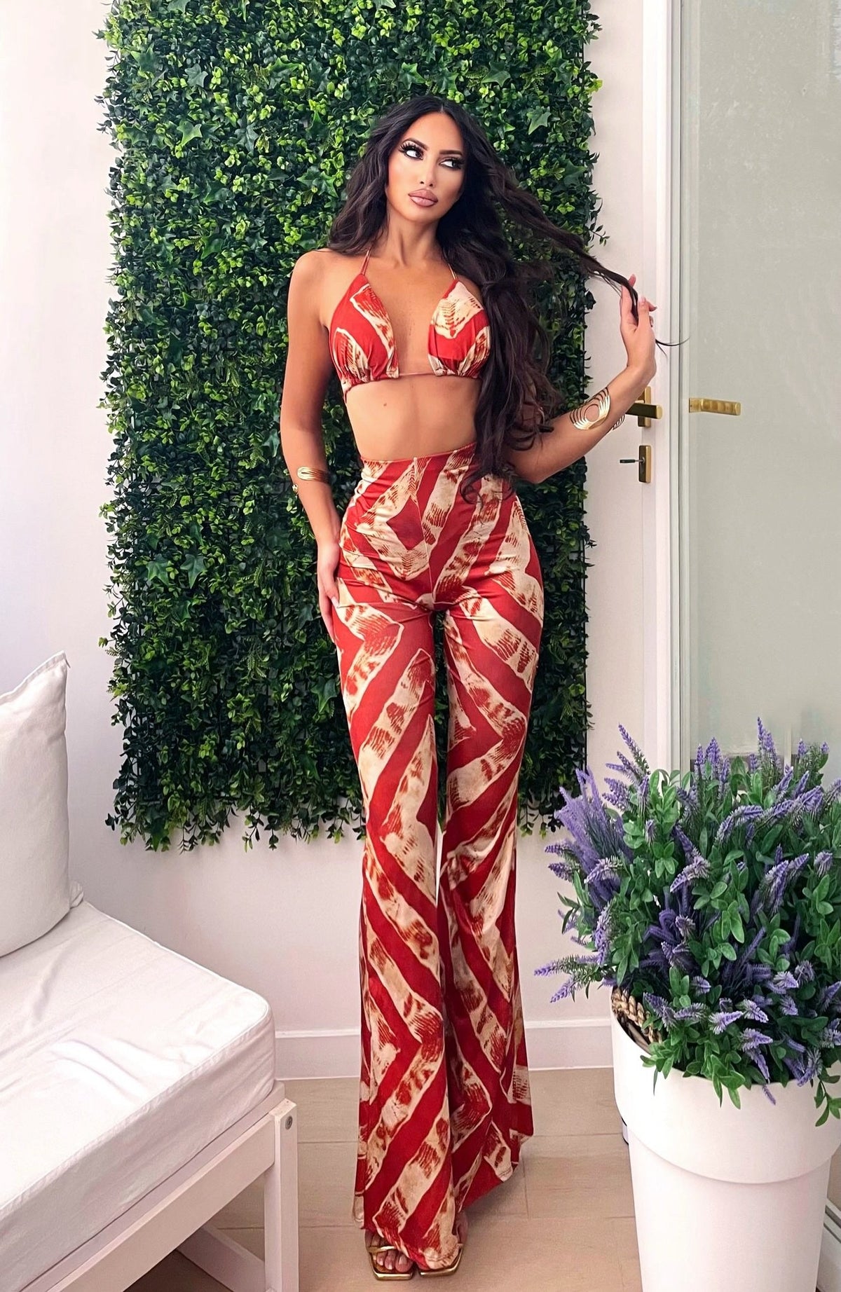 Bikini tre pezzi etnico con pantalone