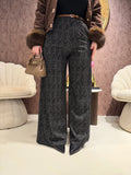 Pantalone city scuro con cinturina
