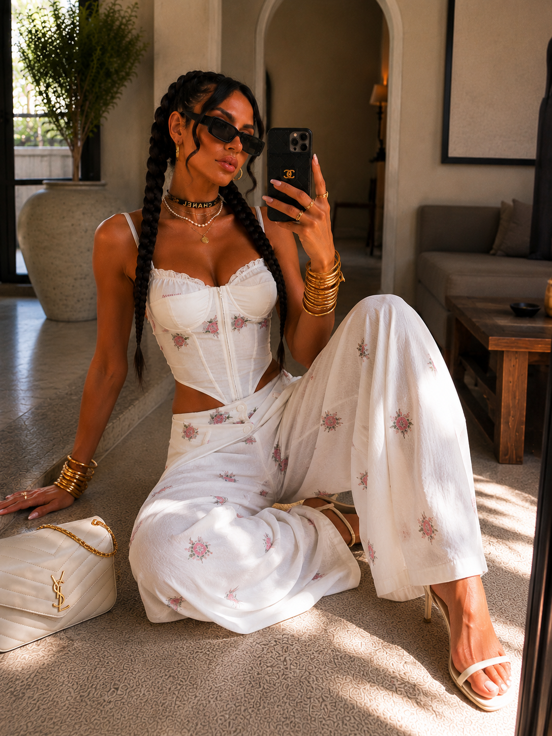 Completo Floreale Corsetto