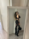 Pantalone nero con trasparenze