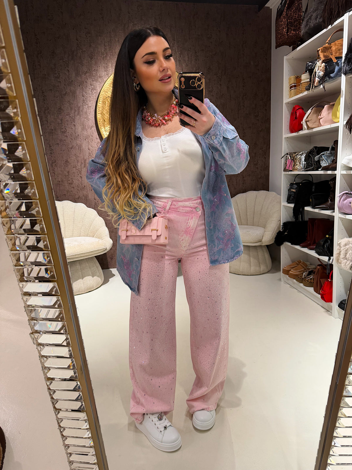 Camicia Denim Rose Lace
