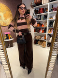 Pantalone marrone con cintura