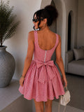 Abito pin up vichy con fiocco