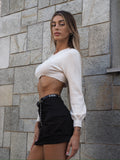 Maglione crop burro
