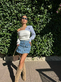 Gonna cargo in jeans con tasche