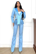 Completo giacca bustier e pantalone carta da zucchero