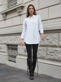 Camicia over bianca senza taschino
