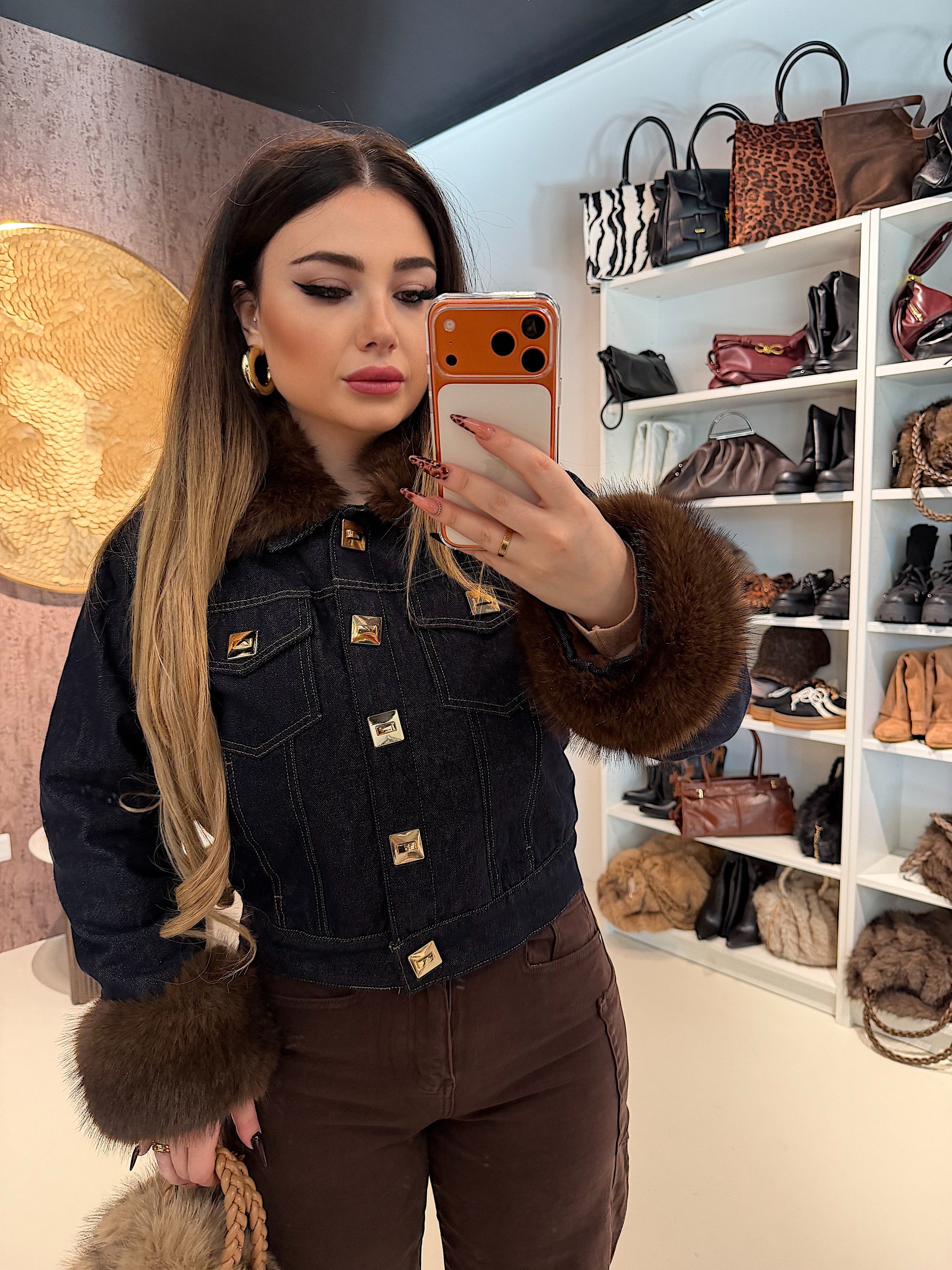 Giacca Denim Luxury Fur