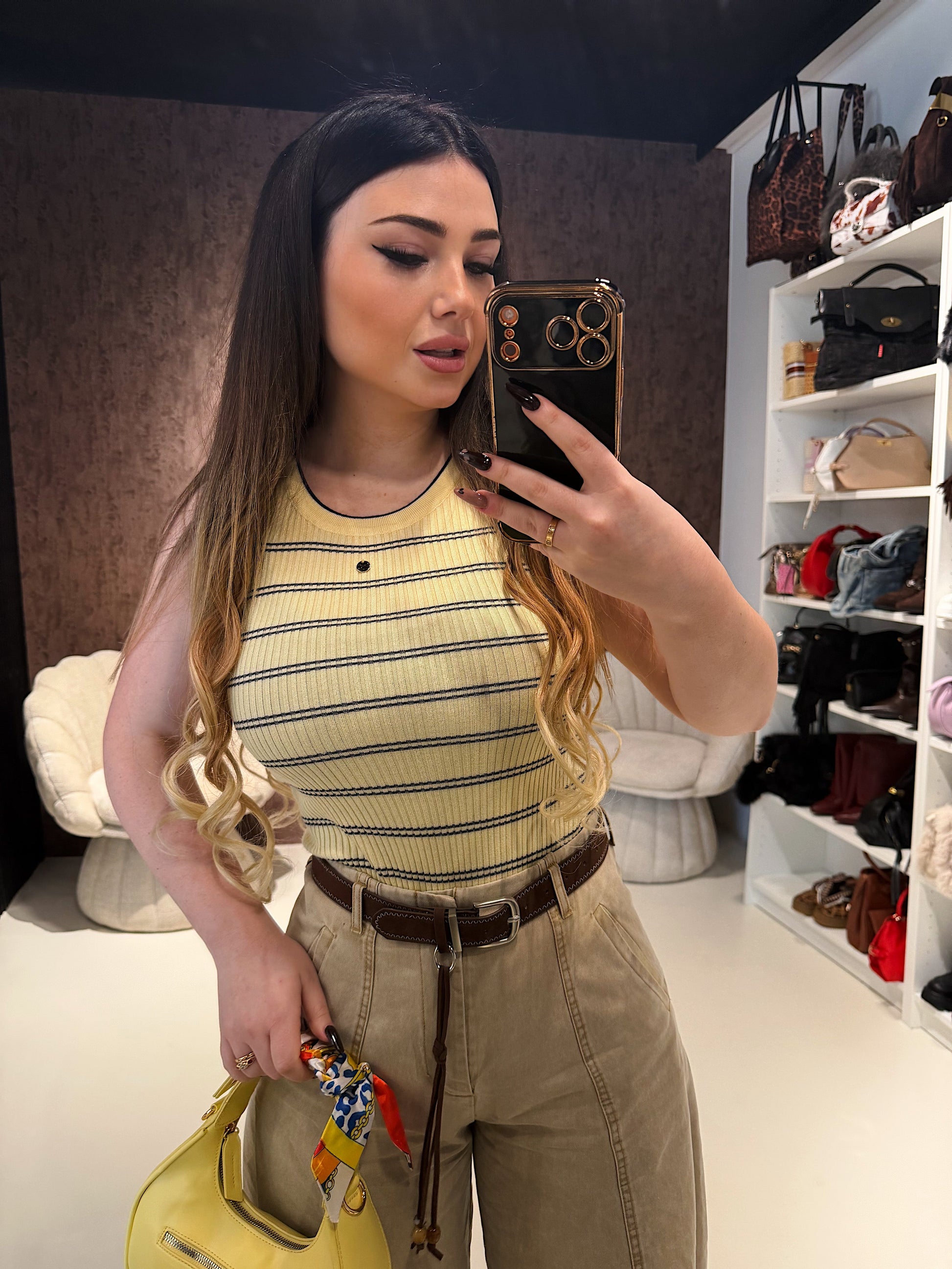 Top Knit Rigato Essential