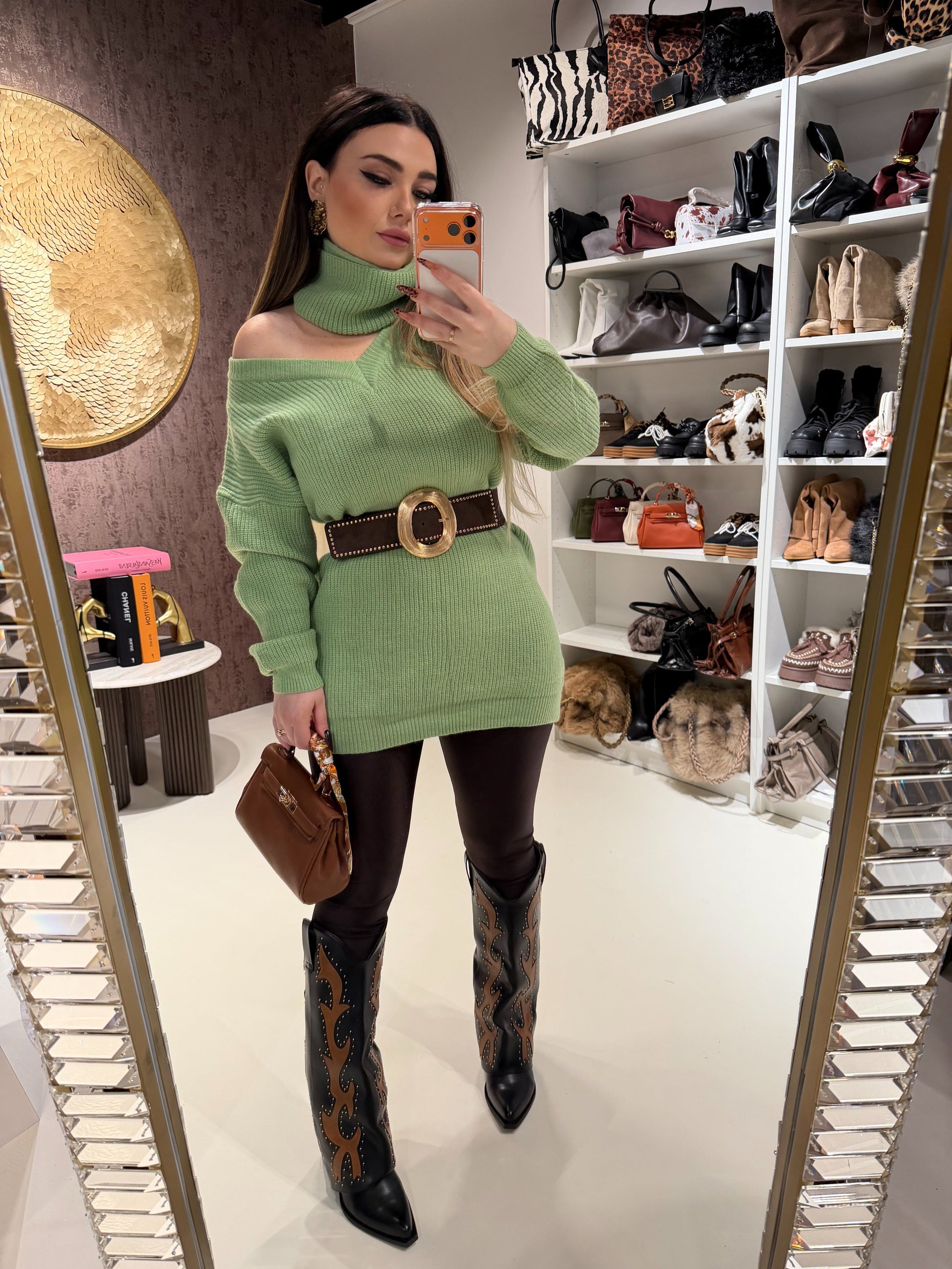 Maglione o mini dress menta
