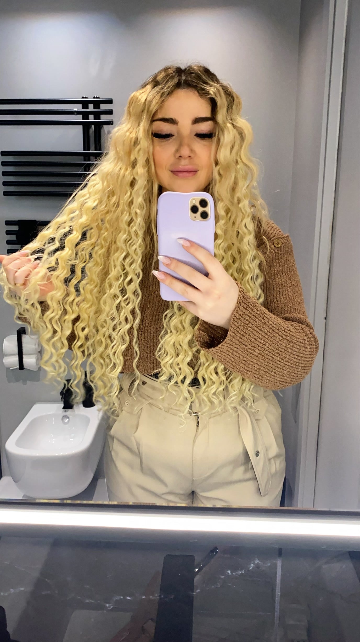 Clip Extension Riccia Biondo platino