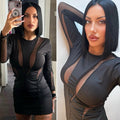 Abito nero con trasparenze