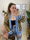 Cardigan animalier celeste