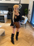 Short ecopelle Camel