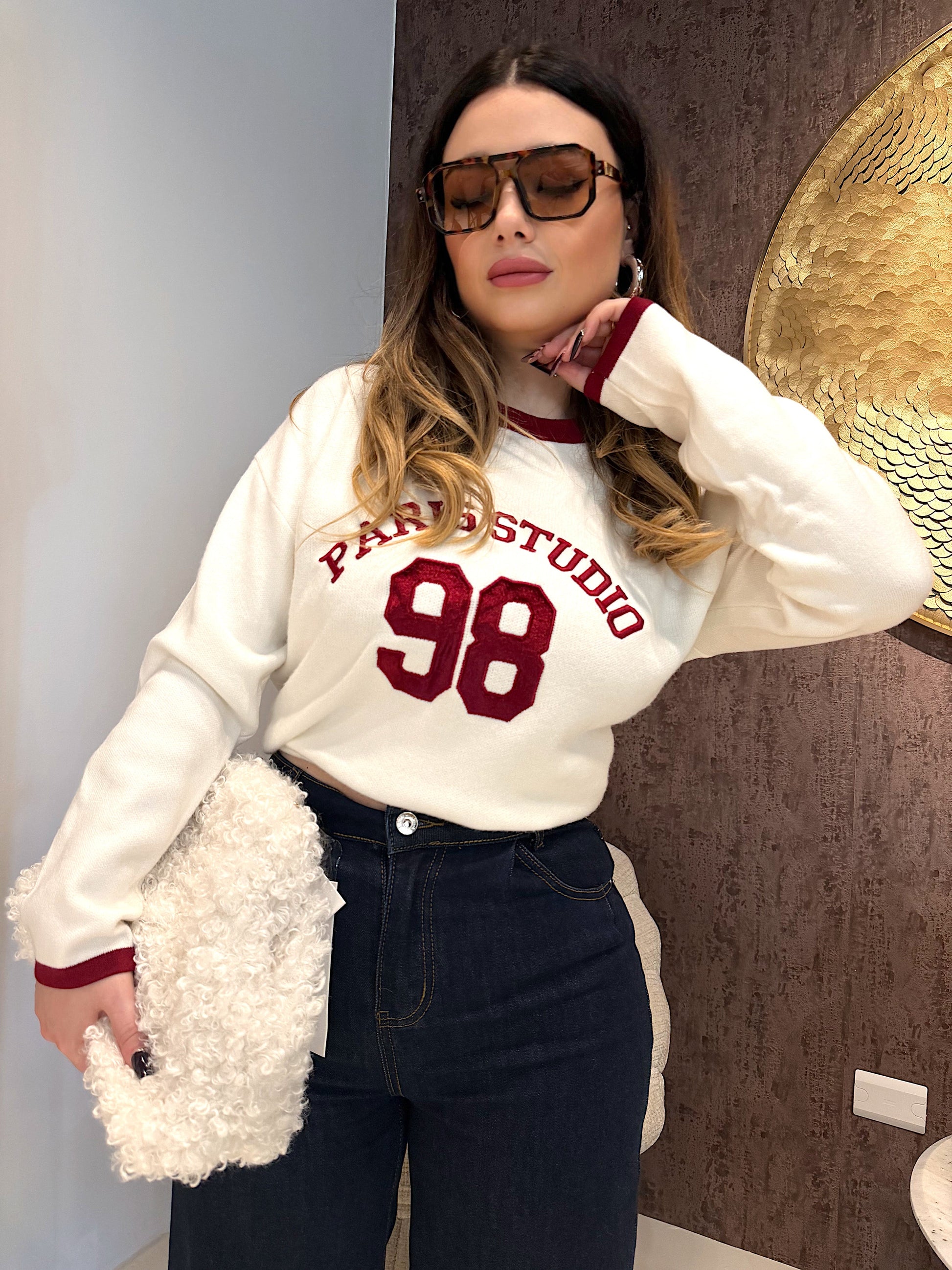 Jeans con Risvolto e Tasca Scozzese