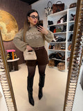 Short in panno con cintura
